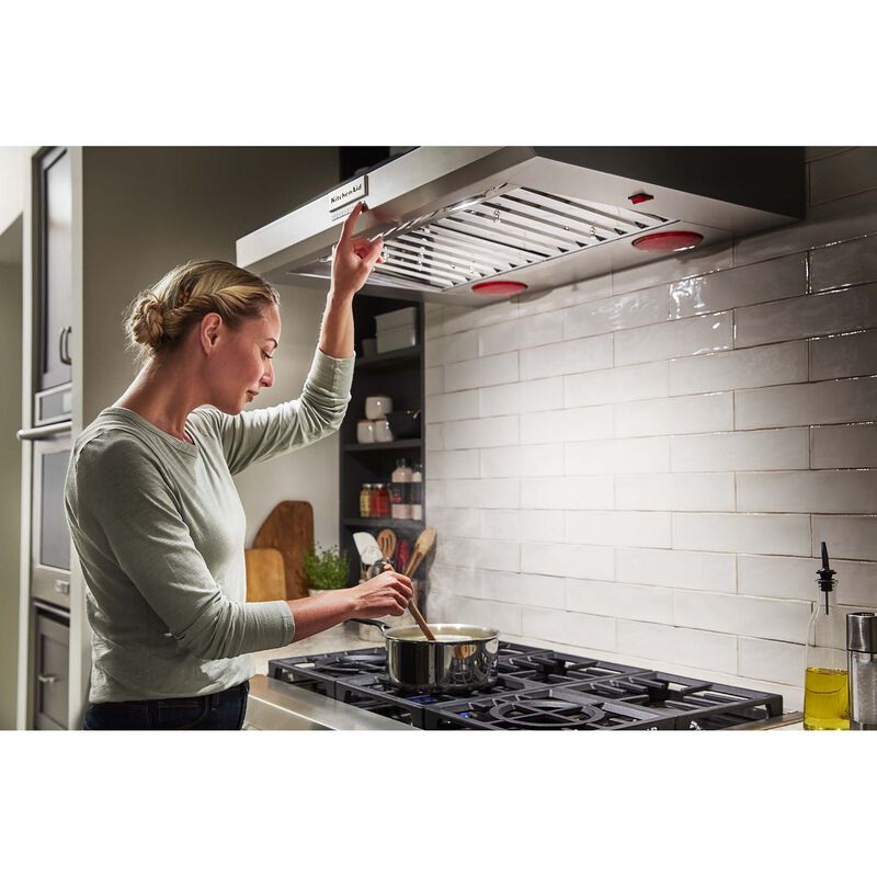 KitchenAid 36 in. Ducted Canopy Pro Style Style Range Hood with 4 Fan Speeds & 2 LED Lights - Stainless Steel, , hires