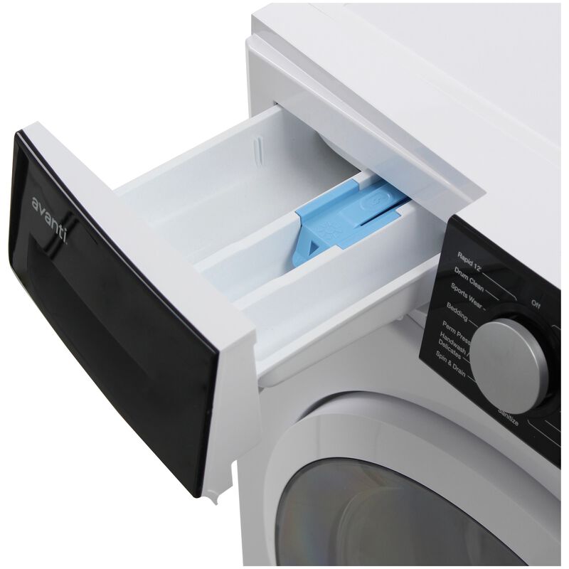 Avanti 24 in. 2.2 cu. ft. Stackable Front Load Washer with Sanitize & Steam Cycle - White, , hires
