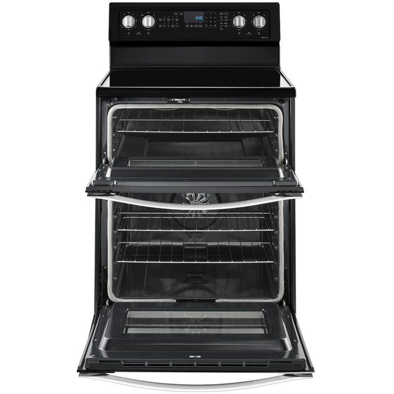 Whirlpool 30 in. 6.7 cu. ft. True European Convection Double Oven Electric Range with Radiant Burners - Black Ice, Black Ice, hires