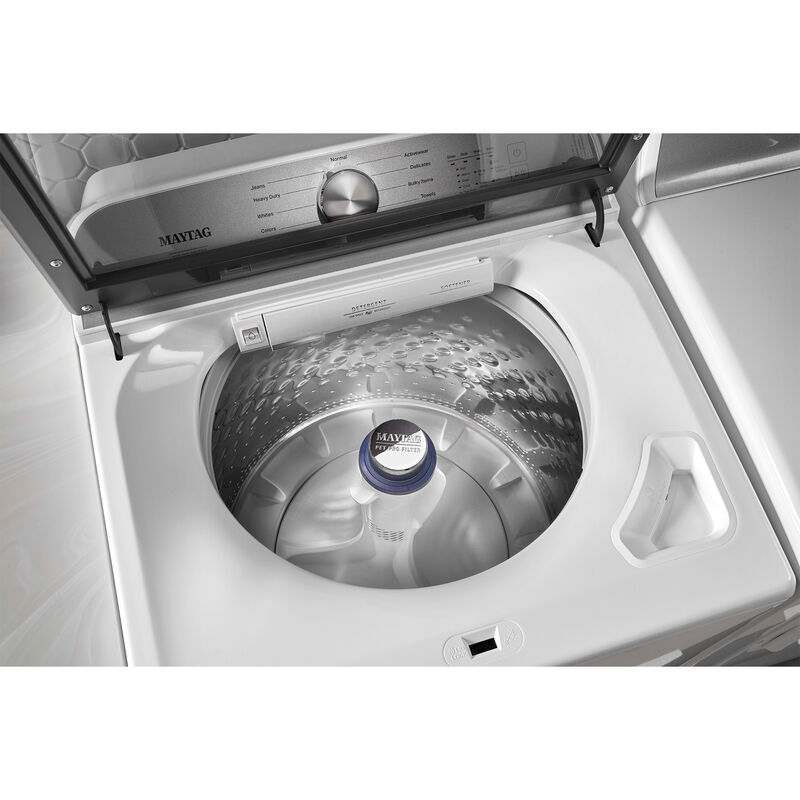 Maytag Pet Pro 27.5 in. 4.7 cu. ft. Top Load Washer with Agitator & Advanced Vibration Control - White, White, hires