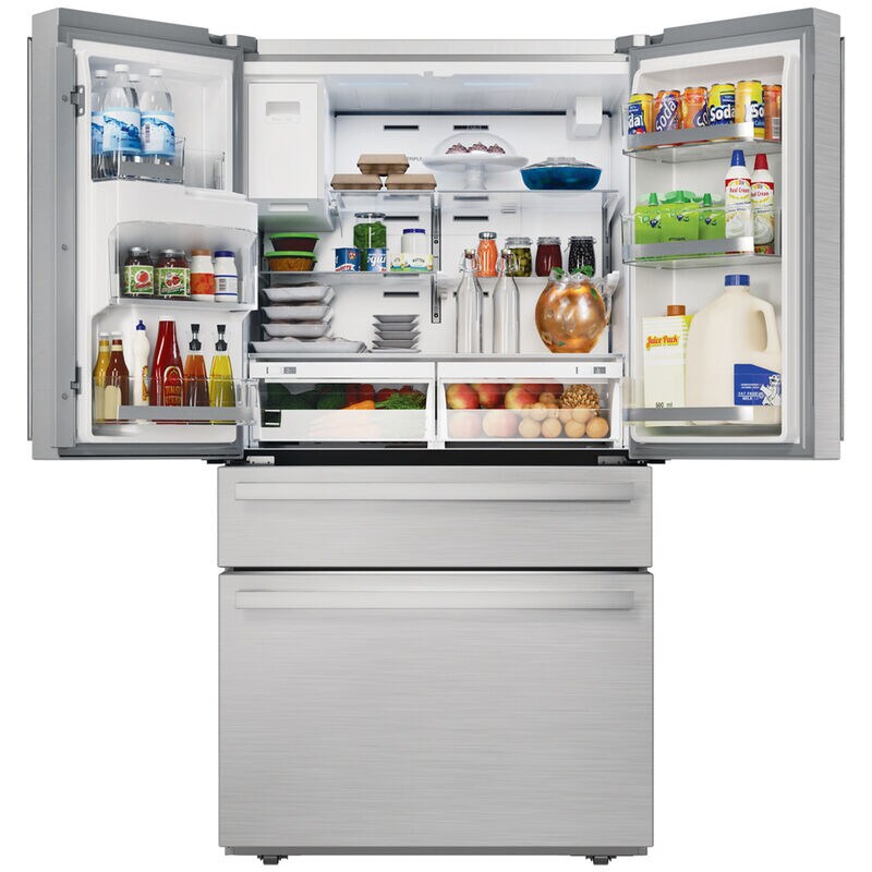 Sharp 36 in. 21.6 cu. ft. Counter Depth 4-Door French Door Refrigerator with Ice & Water Dispenser - Stainless Steel, , hires