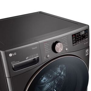 LG 27 in. 4.5 cu. ft. Smart Stackable Front Load Washer with Sanitize & Steam Wash Cycle - Black Steel, Black Steel, hires