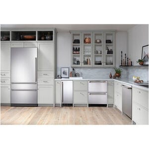 Cafe 36 in. Left-Hinged Built-In 20.2 cu. ft. Smart Counter Depth Bottom Freezer Refrigerator - Stainless Steel, , hires
