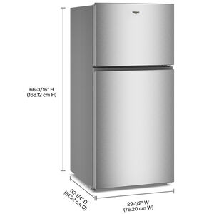Whirlpool 30 in. 19.3 cu. ft. Top Freezer Refrigerator with Ice Maker - Fingerprint Resistant Stainless, , hires