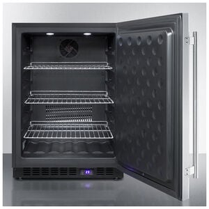 Summit 24 in. 4.6 cu. ft. Built-in Frost Free Compact Upright Freezer with Adjustable Shelves - Stainless Steel, , hires