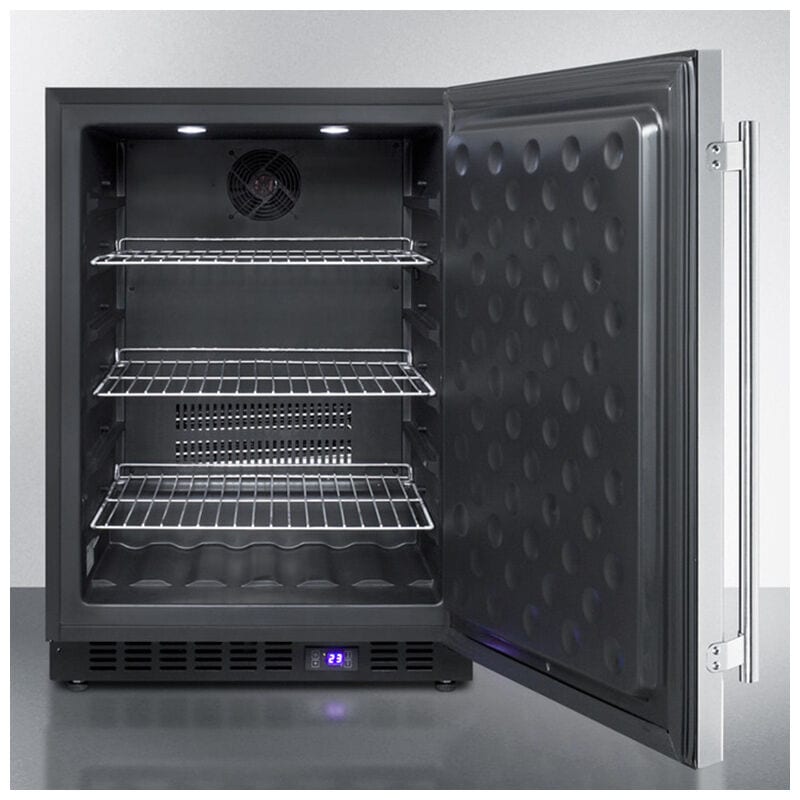 Summit 24 in. 4.6 cu. ft. Built-in Frost Free Compact Upright Freezer with Adjustable Shelves - Stainless Steel, , hires