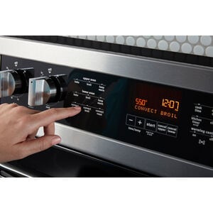 Maytag 30 in. 6.7 cu. ft. True European Convection Double Oven Electric Range with Radiant Burners - Fingerprint Resistant Stainless, , hires