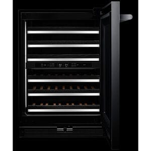 JennAir Rise 24 in. Undercounter Wine Cooler with Wood Racks, Dual Temperature Zones & 45 Bottle Capacity - Stainless Steel, , hires