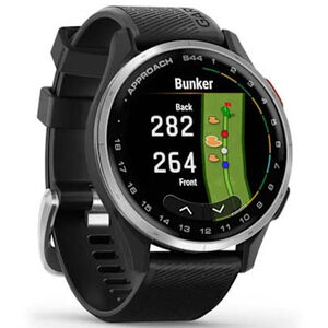 Garmin Approach S44 GPS Golf Watch, Silver with Black Band, , hires