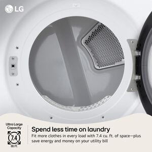 LG 27 in. 7.4 cu. ft. Smart Stackable Electric Dryer with Sensor Dry & AI Dry - White, , hires