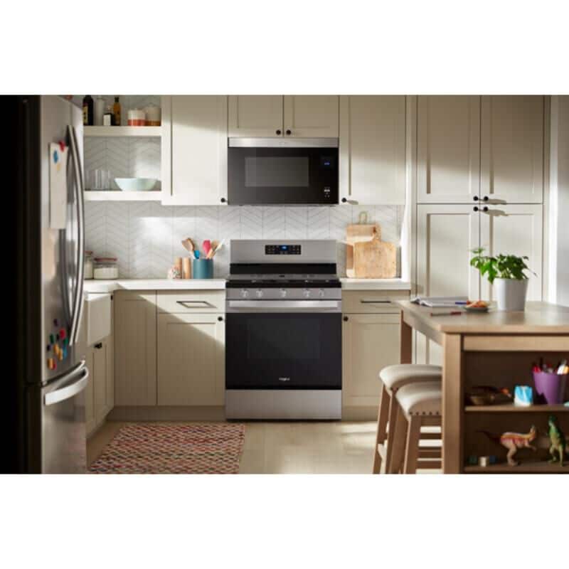 Whirlpool 30 in. 5.0 cu. ft. Air-Fry Standard Convection Gas Range with 5 Sealed Burners - White, , hires