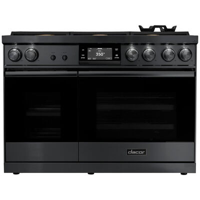 Dacor 48 in. 6.6 cu. ft. Smart Convection Double Oven Freestanding Dual Fuel Range with 6 Sealed Burners - Graphite Stainless | DOP48C86DLM