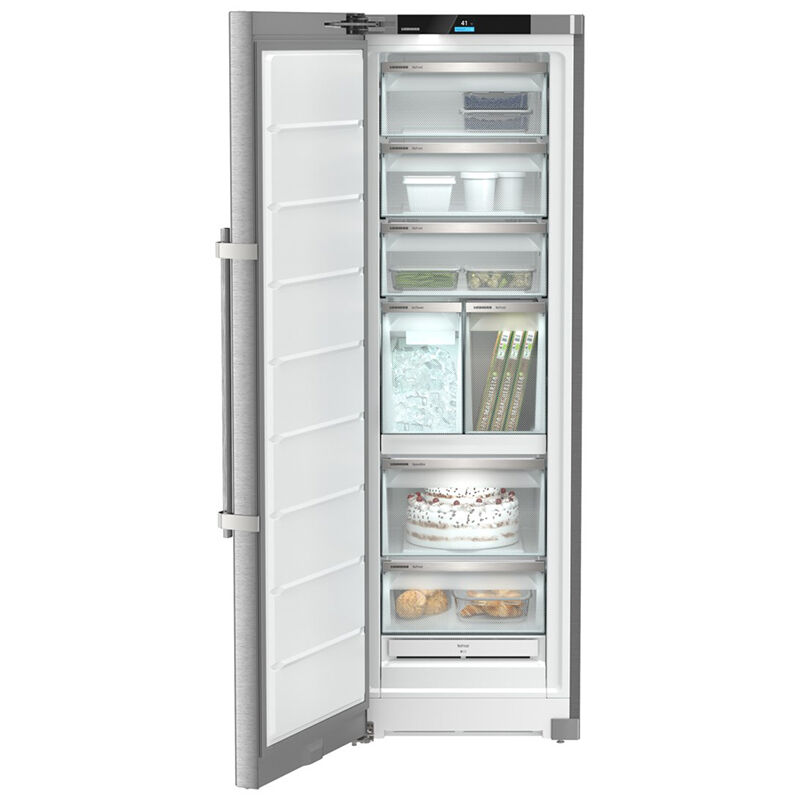 Liebherr 24 in. 9.8 cu. ft. Upright Smart Freezer with Ice Maker & Digital Control - Stainless Steel, , hires