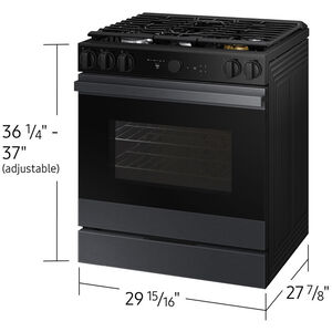 Samsung Bespoke 30 in. 6 cu. ft. Smart Air Fry True European Convection Slide-In Gas Range with 5 Sealed Burners & Griddle - Matte Black Steel, Matte Black Steel, hires