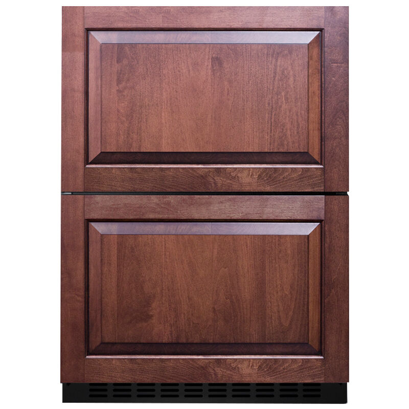 Summit 24 in. 3.7 cu. ft. Built-in Outdoor Frost Free Double Freezer Drawers - Stainless Steel/Panel Ready, , hires