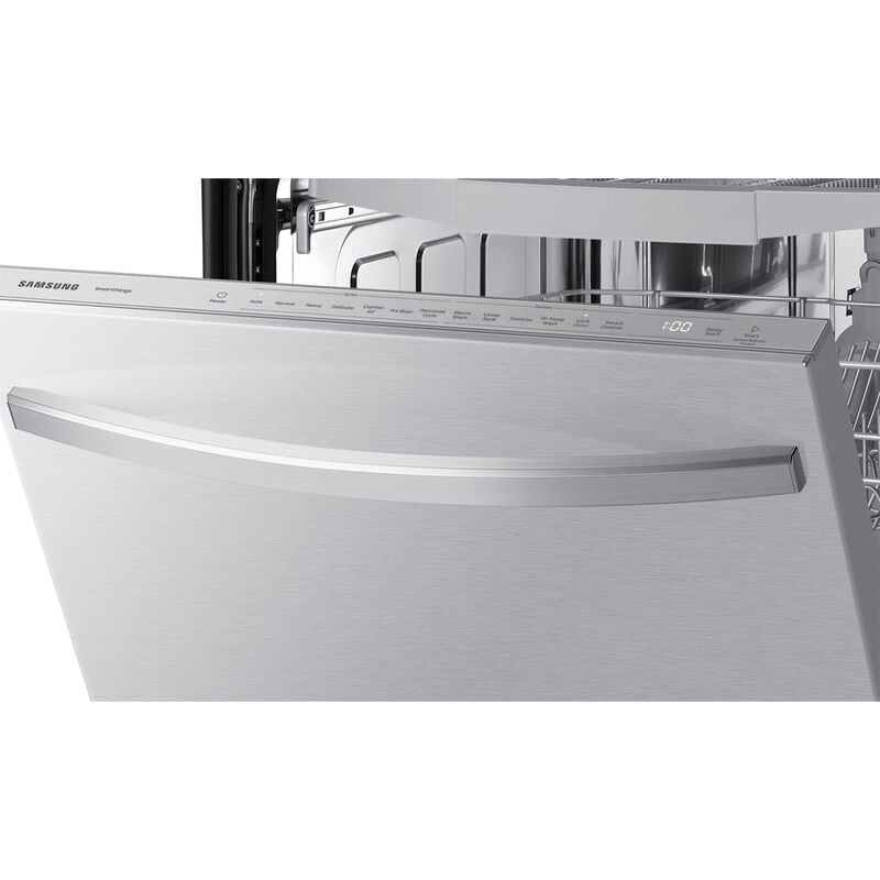 Samsung 24 in. Top Control Smart Dishwasher with 46 dBa Sound Level, 3rd-Rack, AutoRelease & Pocket - Stainless Steel, , hires