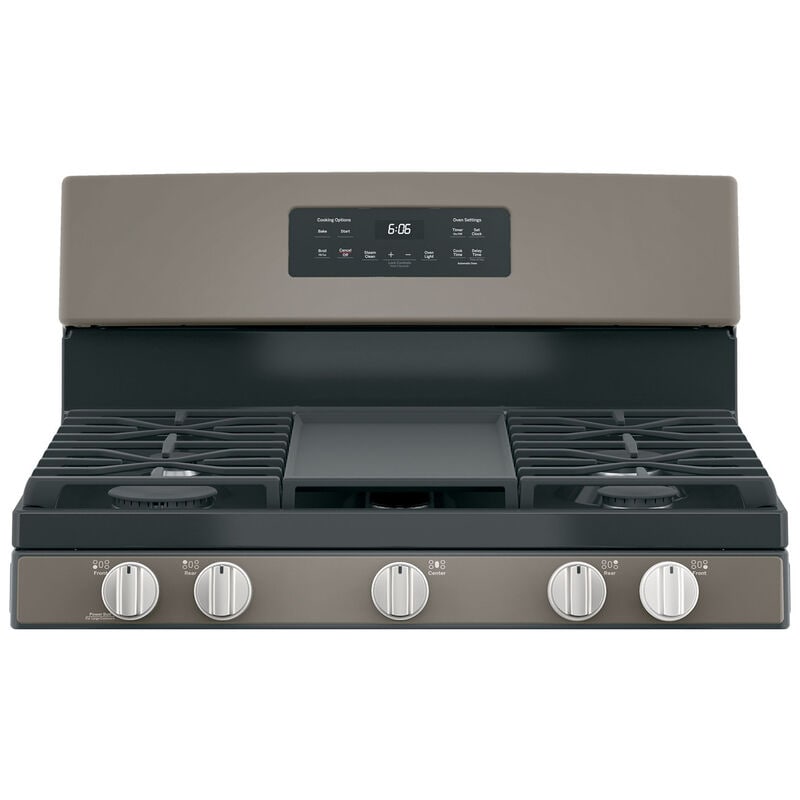 GE 30 in. 5 cu. ft. Gas Range with 5 Sealed Burners & Griddle - Slate, Slate, hires