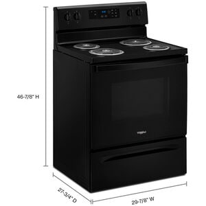 Whirlpool 30 in. 4.8 cu. ft. Electric Range with Coil Burners - Black, Black, hires