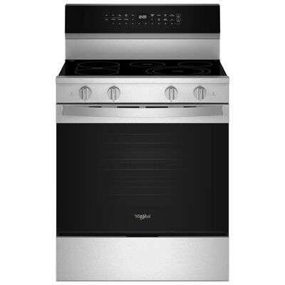 Whirlpool 30 in. 5.3 cu. ft. Smart Air Fry True European Convection Electric Range with Radiant Burners - Fingerprint Resistant Stainless | WFES7530RZ