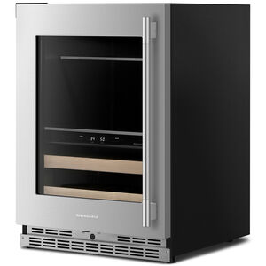 KitchenAid 24 in. Built-In/Freestanding 4.8 cu. ft. Compact Beverage Center with Adjustable Shelves & Digital Control - Stainless Steel with PrintShield Finish, , hires