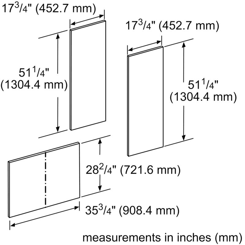 Thermador 36 in. French Door Panel for Refrigerators - Stainless Steel, , hires