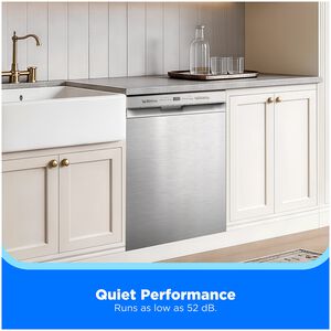 Midea 24 in. Front Control Flush-Mount Dishwasher with 52 dBA Sound level, Auto Open Door & Pocket Handle - Stainless Steel, , hires
