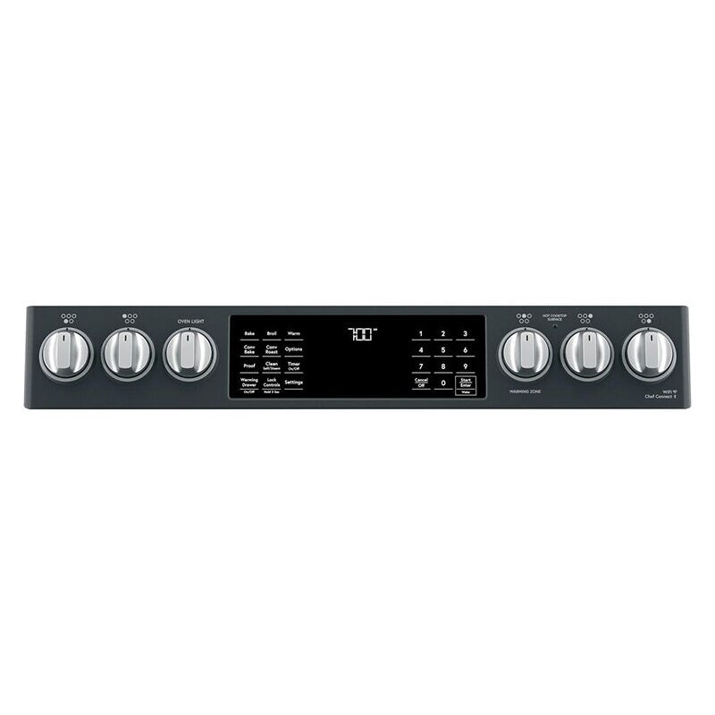 Cafe 30 in. 5.7 cu. ft. Smart Air Fry True European Convection Slide-In Electric Range with Smoothtop Burners - Matte Black, Matte Black, hires