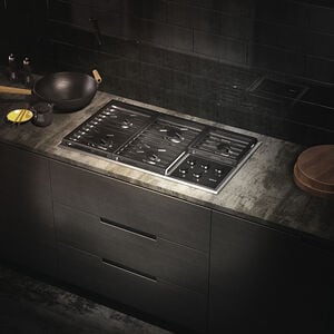 Wolf Transitional 36 in. 5-Burner Natural Gas Cooktop with Simmer Burner & Power Burner - Stainless Steel, , hires