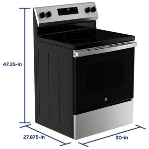 GE 400 Series 30 in. 5.3 cu. ft. Oven Freestanding Electric Range with 4 Radiant Burners - Stainless Steel, Stainless Steel, hires