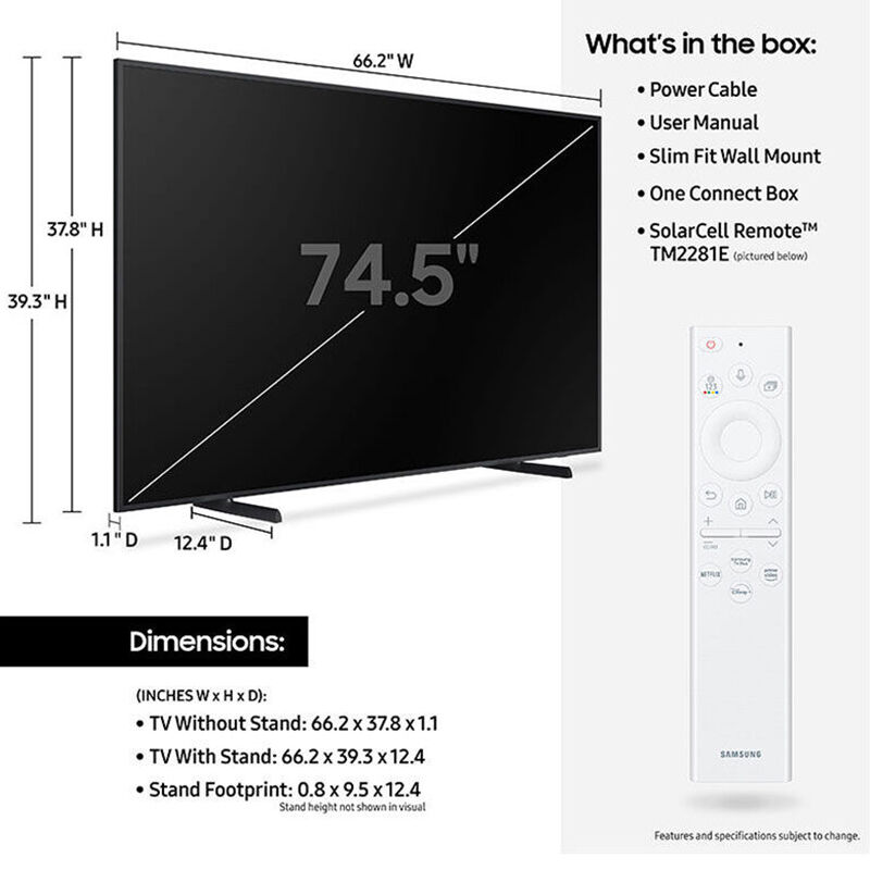 Samsung 75 sale inch tv