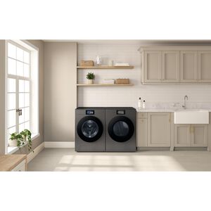 Samsung Bespoke 27 in. 5.3 cu. ft. Smart Stackable Front Load Washer with AI Home, AI OptiWash+, Sanitize & Steam Cycle - Dark Steel, , hires