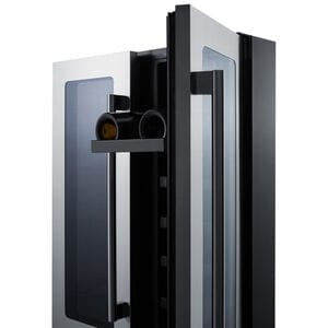 Summit 24 in. Undercounter Wine Cooler with Glass & Wood Racks, Dual Temperature Zones & 21 Bottle Capacity - Stainless Steel, , hires
