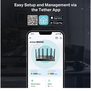 TP Link Archer BE6500 Dual-Band Wi-Fi 7 Router, , hires