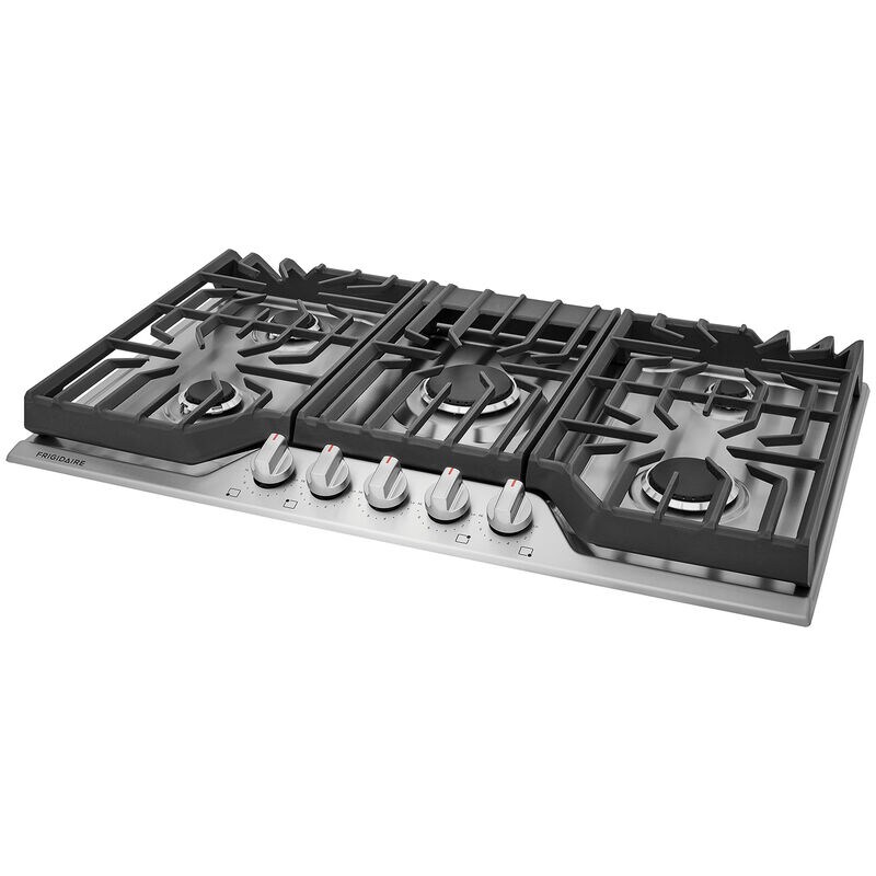 Frigidaire 36 in. 5-Burner Natural Gas Cooktop with Simmer Burner & Power Burner - Stainless Steel, , hires