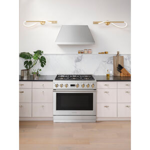 Monogram 36 in. Standard Style Range Hood with 4 Speed Settings, 610 CFM, Ducted Venting & 1 LED Light - Stainless Steel, , hires