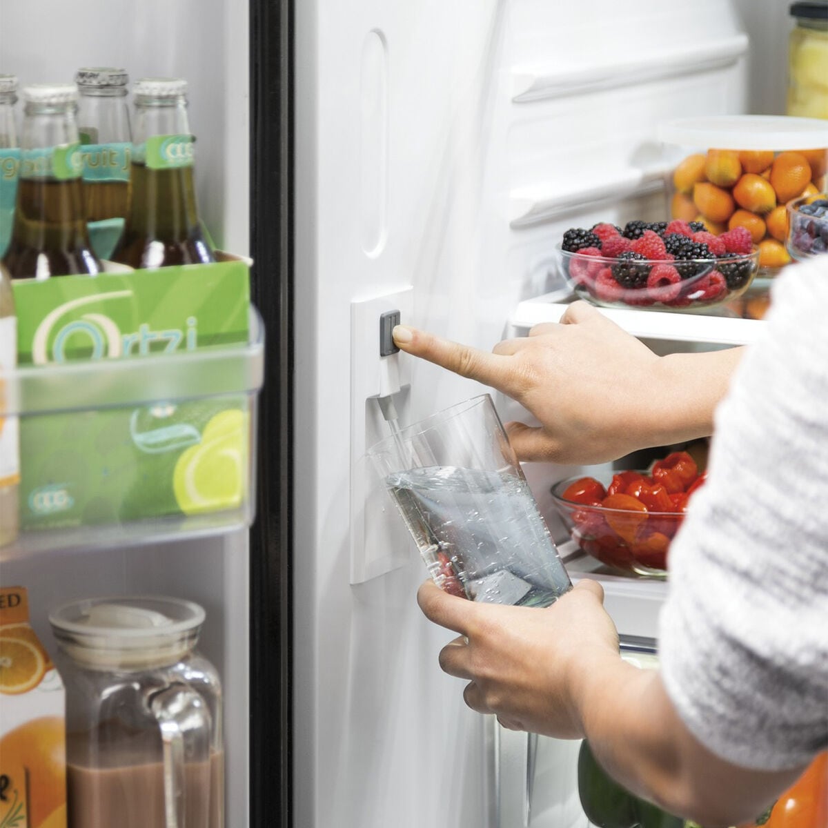 Ge white counter sales depth refrigerator