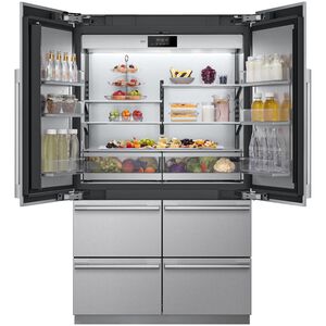 SKS 48 in. 26.0 cu. ft. Built-In Smart Counter Depth 6-Door French Door Refrigerator with Internal Water Dispenser - Stainless Steel, , hires