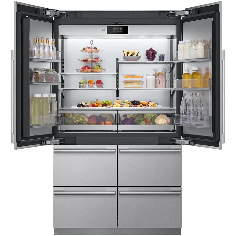 SKS 48 in. 26.0 cu. ft. Built-In Smart Counter Depth 6-Door French Door Refrigerator with Internal Water Dispenser - Stainless Steel, , hires