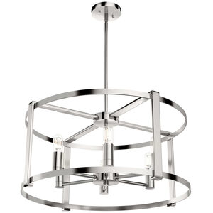Hunter Astwood 26 in. 6-Light Chandelier - Polished Nickel, , hires