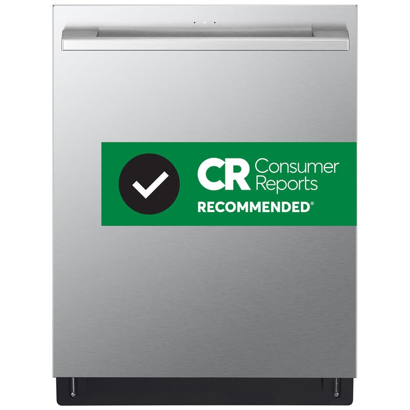 LG Studio 24 in. Top Control Flush-Mount Smart Dishwasher with 40 dBa Sound Level, 3rd-Rack & Dynamic Dry - PrintProof Stainless Steel, , hires