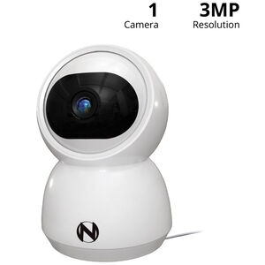 Night Owl - Indoor Wi-Fi IP Plug In 3MP Deterrence Camera with Pan, Tilt and 2-Way Audio - White, , hires