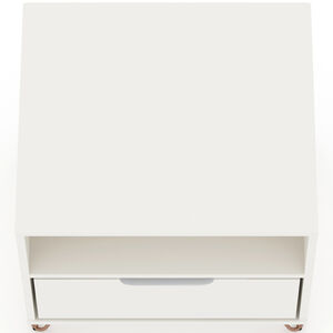 Manhattan Comfort Rockefeller Mid-Century Modern 1-Drawer Nightstand White, White, hires