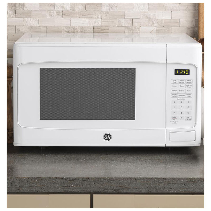 GE 20 in. 1.1 cu.ft Countertop Microwave with 10 Power Levels - White, White, hires