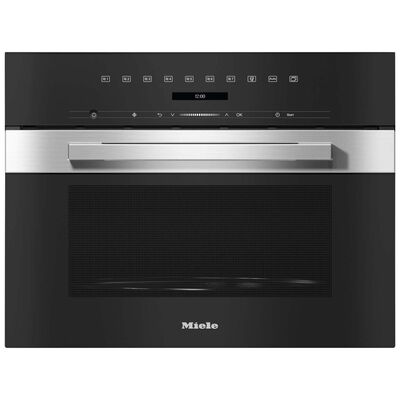 Miele PureLine Series 24 in. 1.6 cu. ft. Built-In Microwave with 7 Power Levels & Sensor Cooking Controls - Clean Touch Steel | M7240TCCTS