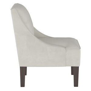 Skyline Furniture Swoop Arm Chair in Velvet Fabric - Light Grey, , hires
