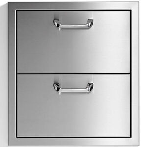 Lynx 19 in. Double Utility Drawers - Stainless Steel, , hires