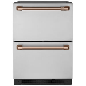 Cafe 24 in. 5.7 cu. ft. Double Refrigerator Drawers - Stainless Steel, Stainless Steel, hires