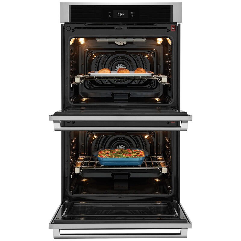 Electrolux 30 in. 10.6 cu. ft. Smart Top Control SteamElectric Double Wall Oven with Standard Convection - Stainless Steel, , hires