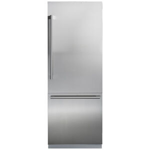 Blomberg 30 in. 16.4 cu. ft. Built-In Counter Depth Bottom Freezer Refrigerator with Internal Water Dispenser - Custom Panel Ready, , hires