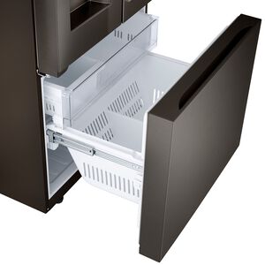 LG 33 in. 24.5 cu. ft. Smart French Door Refrigerator with Ice & Water Dispenser - PrintProof Black Stainless Steel, PrintProof Black Stainless Steel, hires